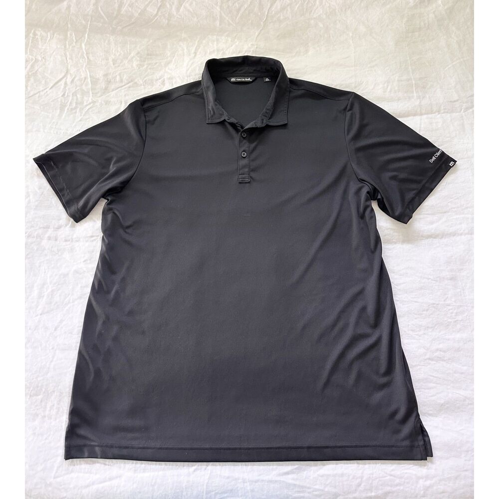 TravisMathew Men's XXL Black Performance Golf Polo Shirt Stretch